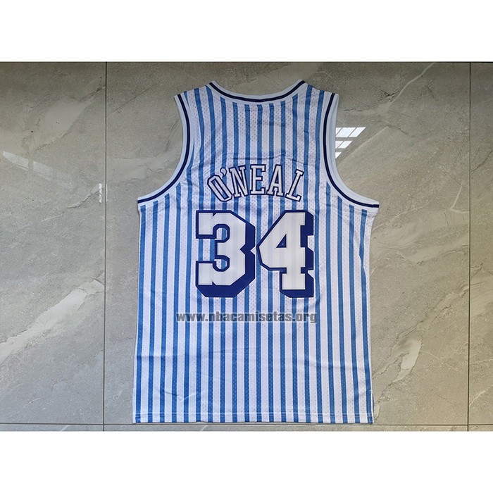 Camiseta Los Angeles Lakers Shaquille O'Neal NO 34 Mitchell & Ness 1996-97 Azul Blanco